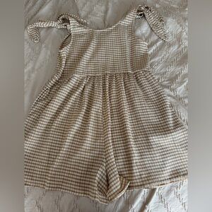 Urban Outfitters Tan and White Striped Romper
